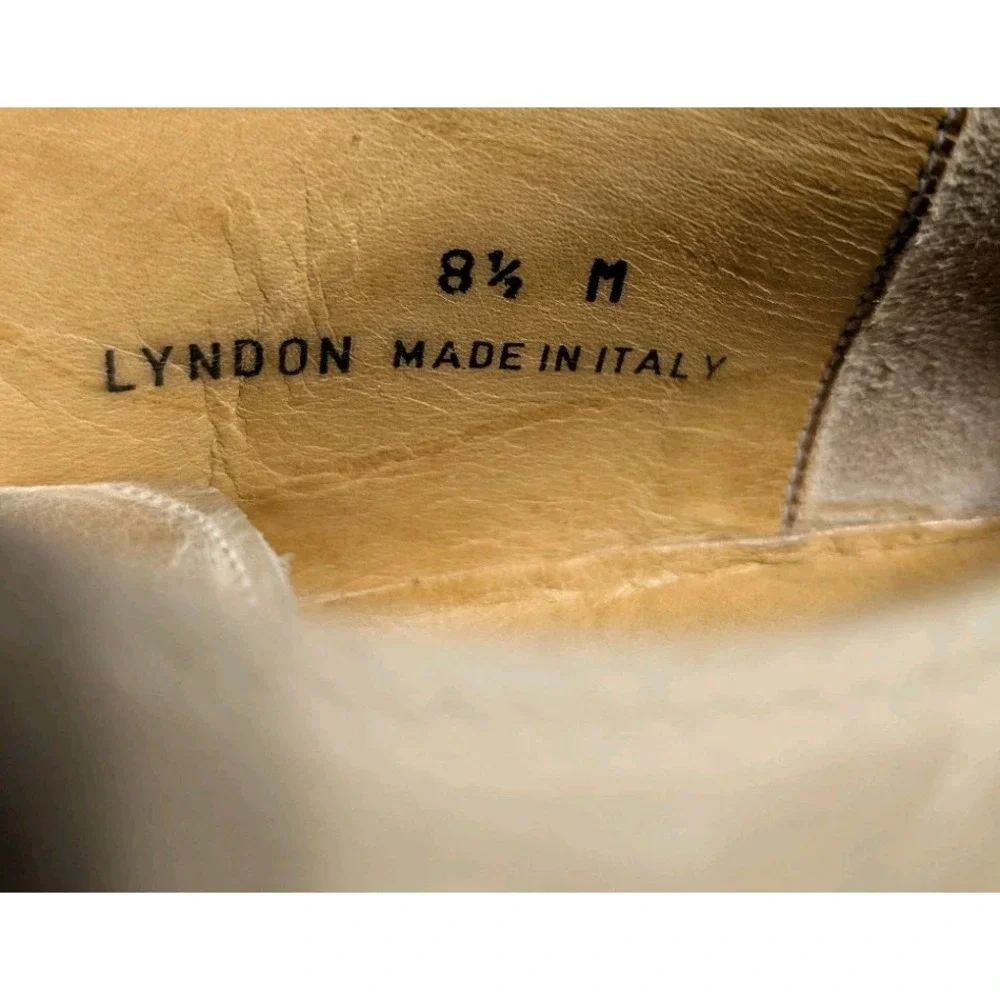 Bally Lyndon Styleflex Split Toe Derby Shoes Mens 8.5 M Cream Leather Made Italy